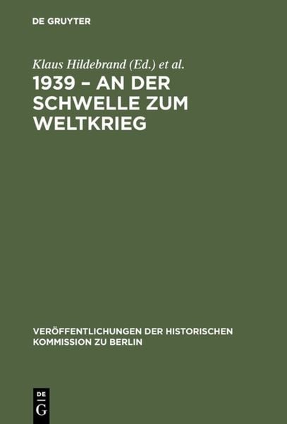 Produktbild: 1939 &ndash; An der Schwelle zum Weltkrieg
