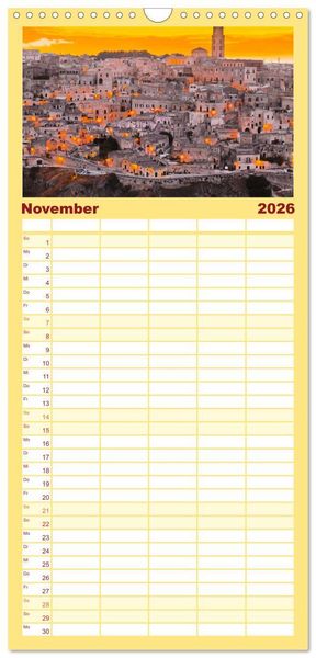 Produktbild: Familienplaner 2026 - Italien - einzigartige Motive mit 5 Spalten (Wandkalender, 21 x 45 cm) CALVENDO