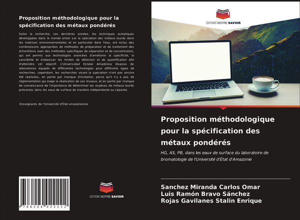 Produktbild: Proposition m&eacute;thodologique pour la sp&eacute;cification des m&eacute;taux pond&eacute;r&eacute;s
