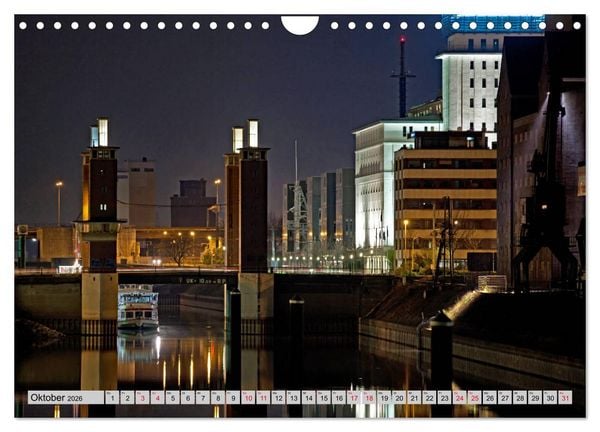 Produktbild: Es wird Nacht in Duisburg (Wandkalender 2026 DIN A4 quer), CALVENDO Monatskalender