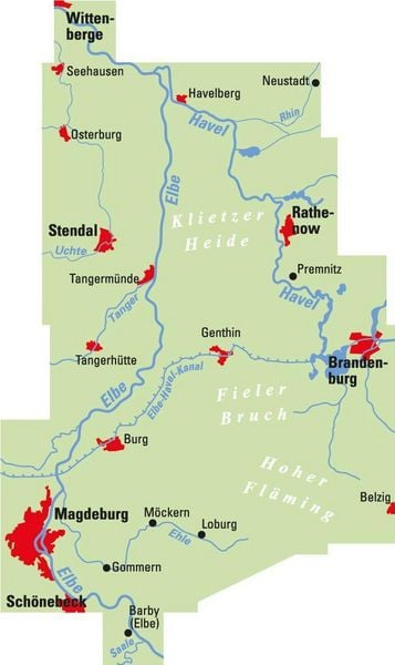 Produktbild: BVA ADFC Regionalkarte Elbe/Havel, mit Knotenpunkten 1:75.000