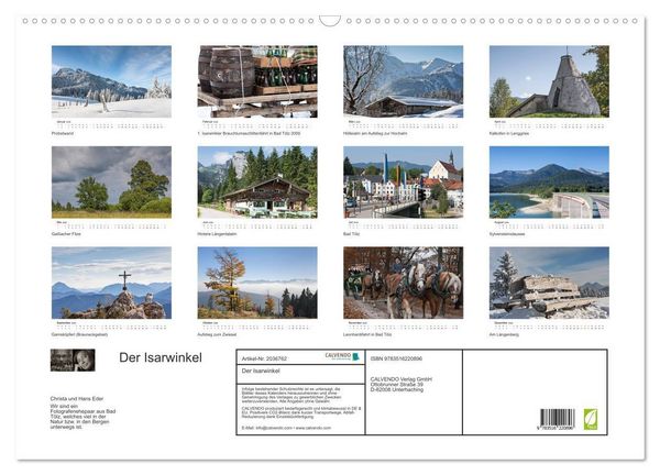 Produktbild: Der Isarwinkel (Wandkalender 2026 DIN A2 quer), CALVENDO Monatskalender