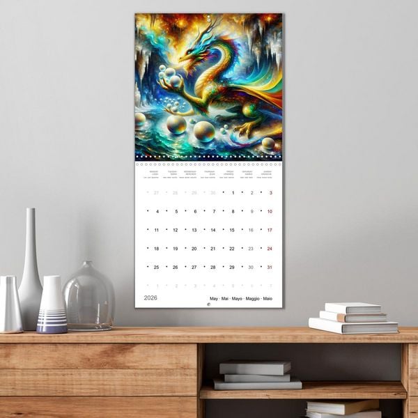 Produktbild: Moments d'amours de dragons (Calendrier mural carr&eacute; 2026 30x30 cm) Calendrier double avec une page pour vos prises de notes