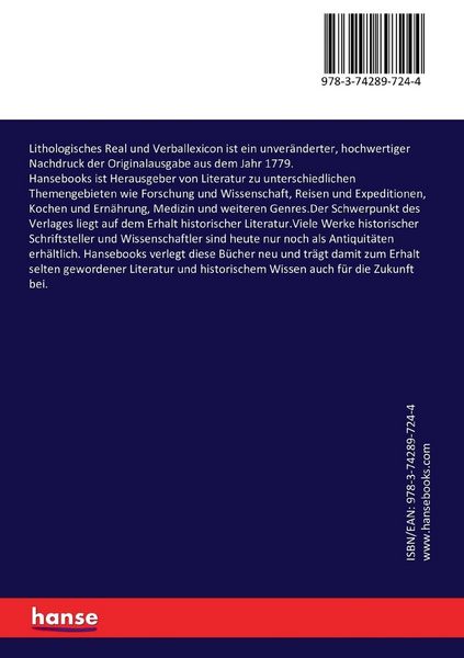 Produktbild: Lithologisches Real und Verballexicon