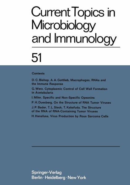 Produktbild: Current Topics in Microbiology and Immunology / Ergebnisse der Mikrobiologie und Immunit&auml;tsforschung