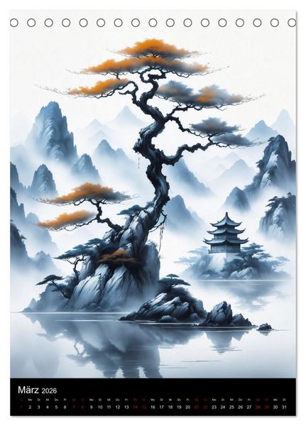 Produktbild: Asiatische Inspiration Fern&ouml;stlicher Art - Helle Werke (Tischkalender 2026 DIN A5 hoch), CALVENDO Monatskalender