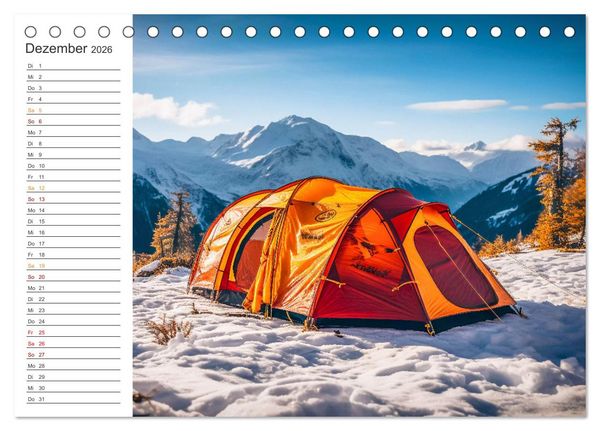 Produktbild: Camping mit dem Zelt (Tischkalender 2026 DIN A5 quer), CALVENDO Monatskalender