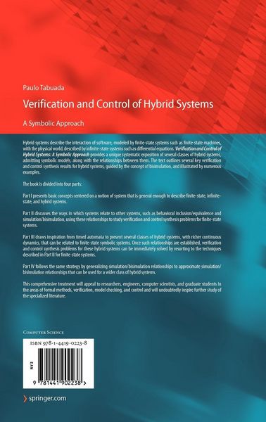 Produktbild: Verification and Control of Hybrid Systems