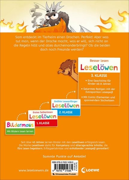 Produktbild: Lesel&ouml;wen 3. Klasse - Wie z&auml;hmt man einen Drachen?