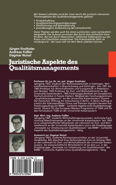 Produktbild: Juristische Aspekte des Qualit&auml;tsmanagements