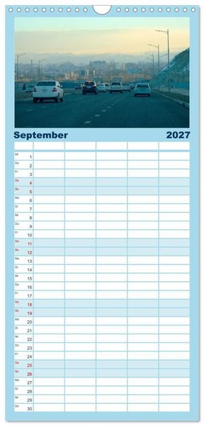 Produktbild: Familienplaner 2027 - UB, Ulan Bator, Ulaanbaatar mit 5 Spalten (Wandkalender, 21 x 45 cm) CALVENDO