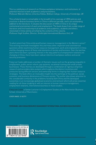 Produktbild: HRM, Work and Employment in China