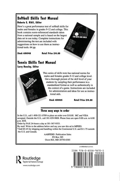 Produktbild: Measurement, Statistics, and Research Design in Physical Education and Exercise Science