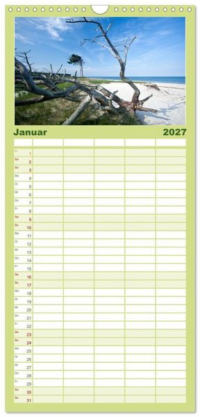 Produktbild: Familienplaner 2027 - Fischland-Dar&szlig;-Zingst - Momente einer Reise mit 5 Spalten (Wandkalender, 21 x 45 cm) CALVENDO
