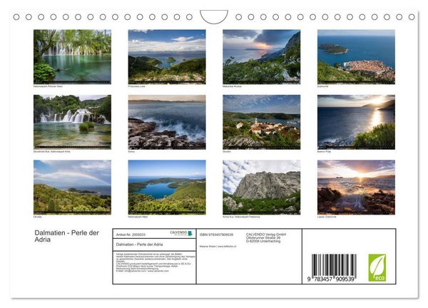 Produktbild: Dalmatien - Perle der Adria (Wandkalender 2026 DIN A4 quer), CALVENDO Monatskalender