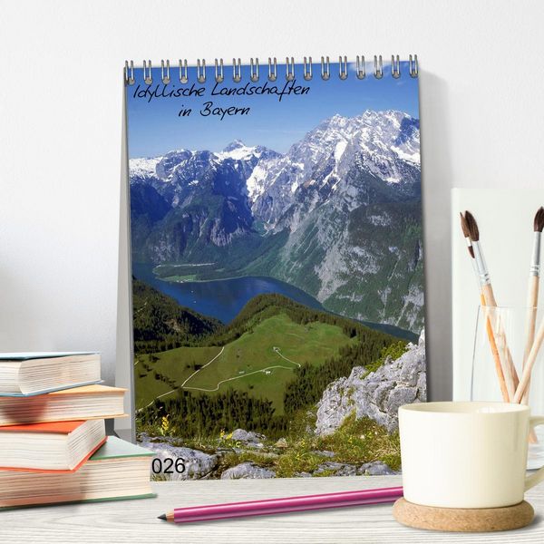 Produktbild: Idyllische Landschaften in Bayern (Tischkalender 2026 DIN A5 hoch), CALVENDO Monatskalender