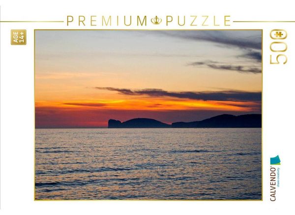 CALVENDO Puzzle Alghero - Inselsilhouette | 500 Teile Lege-Größe 48 × 36 cm Foto-Puzzle für Erwachsene