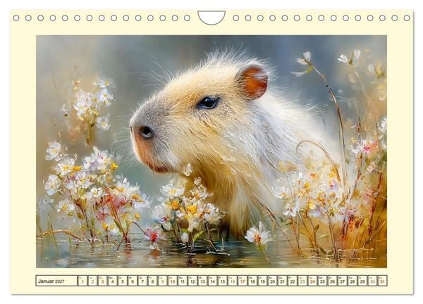 Produktbild: Capybaras. Zarte Momente zwischen Wasser und Wiesen (Wandkalender 2027 DIN A4 quer), CALVENDO Monatskalender