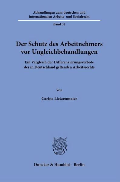 Produktbild: Der Schutz des Arbeitnehmers vor Ungleichbehandlungen
