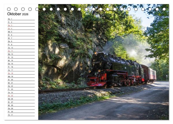 Produktbild: Schmalspurbahnen im Harz (Tischkalender 2026 DIN A5 quer), CALVENDO Monatskalender