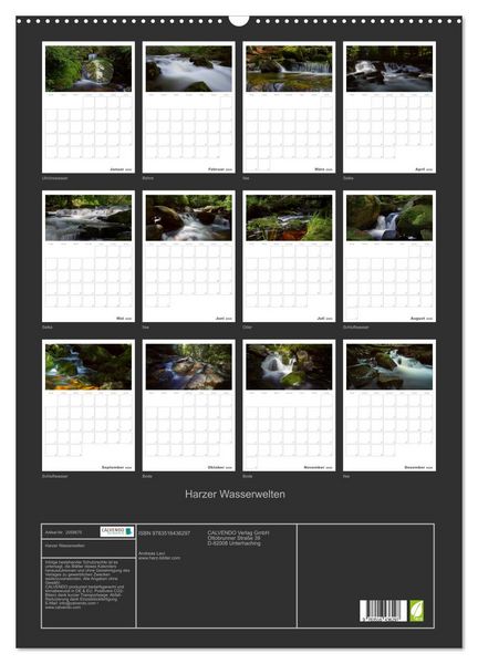 Produktbild: Harzer Wasserwelten (Wandkalender 2026 DIN A2 hoch), CALVENDO Monatskalender