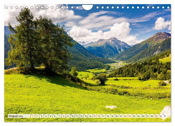 Produktbild: B&uuml;ndnerland (Wandkalender 2026 DIN A4 quer), CALVENDO Monatskalender