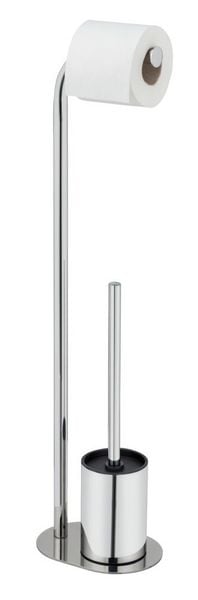 Produktbild: Stand WC-Garnitur Mod. Levante, edelstahl, gl&auml;nzend, schwarz, 23x63x17 cm, rostfrei und freistehend