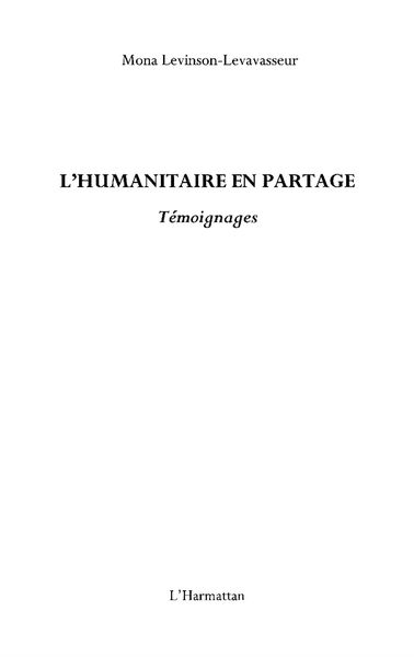 Produktbild: Humanitaire en partage L'