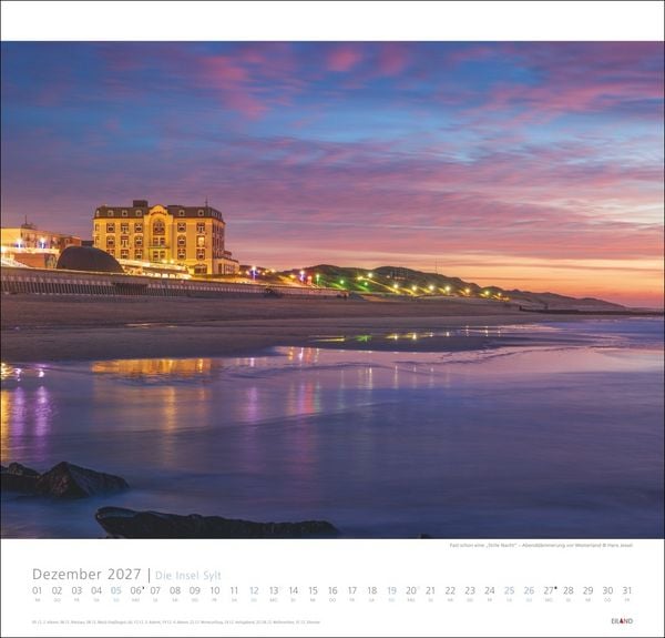 Produktbild: Die Insel Sylt Edition Kalender 2027 - Hans Jessel