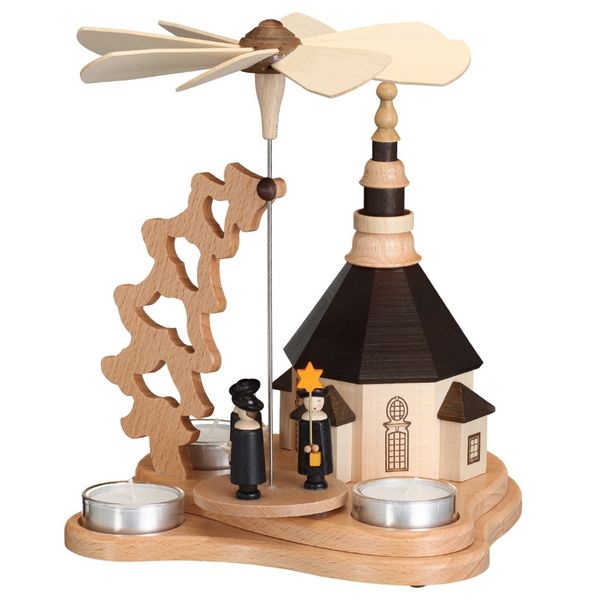Produktbild: ZEIDLER Holzkunst Pyramide mit Seiffner Kirche Pyramide mit Seiffner Kirche