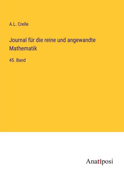 Produktbild: Journal f&uuml;r die reine und angewandte Mathematik