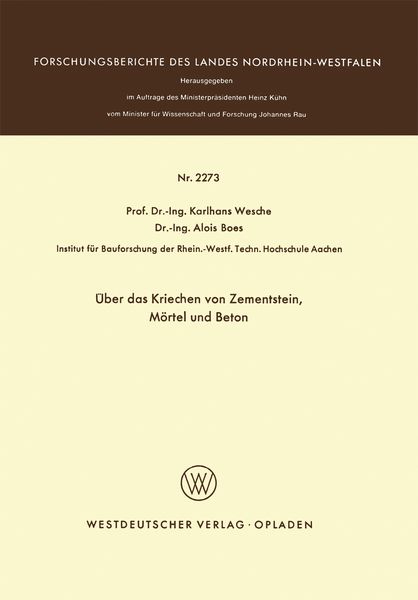 Produktbild: &Uuml;ber das Kriechen von Zementstein, M&ouml;rtel und Beton