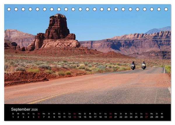 Produktbild: Born to be Wild - Mit der Harley durch den S&uuml;dwesten der USA (Tischkalender 2026 DIN A5 quer), CALVENDO Monatskalender