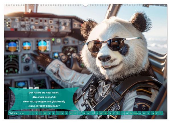 Produktbild: Der tierisch lustige Piloten-Kalender (Wandkalender 2026 DIN A2 quer), CALVENDO Monatskalender