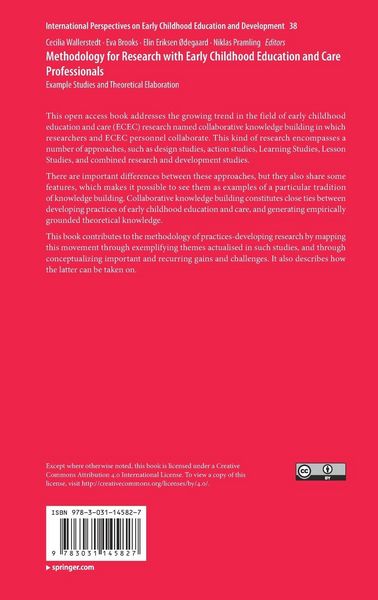 Produktbild: Methodology for Research with Early Childhood Education and Care Professionals