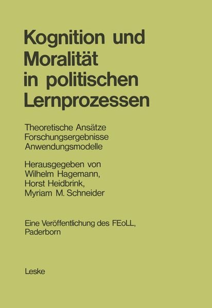 Produktbild: Kognition und Moralit&auml;t in politischen Lernprozessen