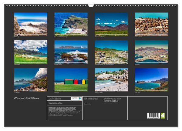 Produktbild: Westkap S&uuml;dafrika (Wandkalender 2026 DIN A2 quer), CALVENDO Monatskalender