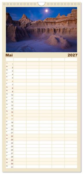 Produktbild: Familienplaner 2027 - Kraftpl&auml;tze der Indianer mit 5 Spalten (Wandkalender, 21 x 45 cm) CALVENDO