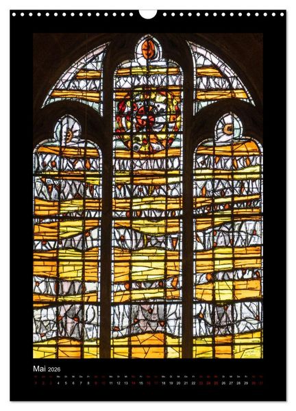 Produktbild: Kirchenfenster - Sakrale Glaskunst (Wandkalender 2026 DIN A3 hoch), CALVENDO Monatskalender