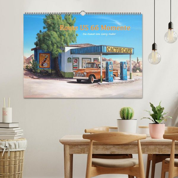 Produktbild: Route US 66 Momente Gem&auml;lde von Georg Huber (Wandkalender 2026 DIN A2 quer), CALVENDO Monatskalender