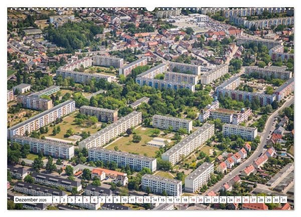 Produktbild: Lutherstadt Wittenberg - Stadt der Reformation aus der Vogelperspektive (hochwertiger Premium Wandkalender 2026 DIN A2 quer), Kunstdruck in Hochglanz