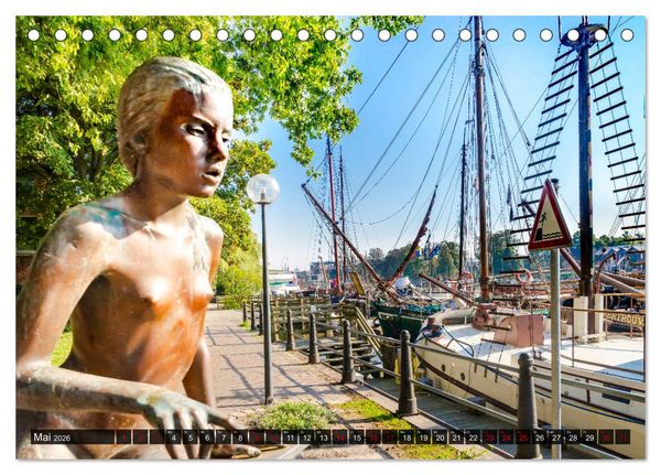 Produktbild: LEER Museumshafen und Altstadt (Tischkalender 2026 DIN A5 quer), CALVENDO Monatskalender