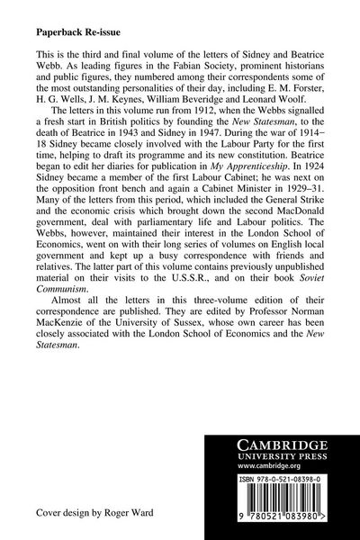 Produktbild: The Letters of Sidney and Beatrice Webb
