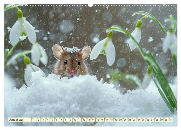 Produktbild: M&auml;use - neugierig unterwegs (hochwertiger Premium Wandkalender 2026 DIN A2 quer), Kunstdruck in Hochglanz