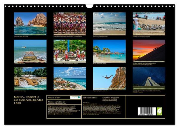 Produktbild: Mexiko - verliebt in ein atemberaubendes Land (Wandkalender 2026 DIN A3 quer), CALVENDO Monatskalender