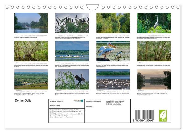 Produktbild: Donau-Delta (Wandkalender 2027 DIN A4 quer), CALVENDO Monatskalender