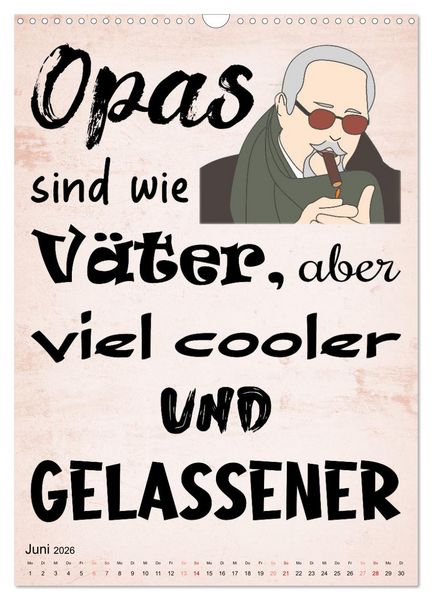 Produktbild: Opa ist der Coolste (Wandkalender 2026 DIN A3 hoch), CALVENDO Monatskalender