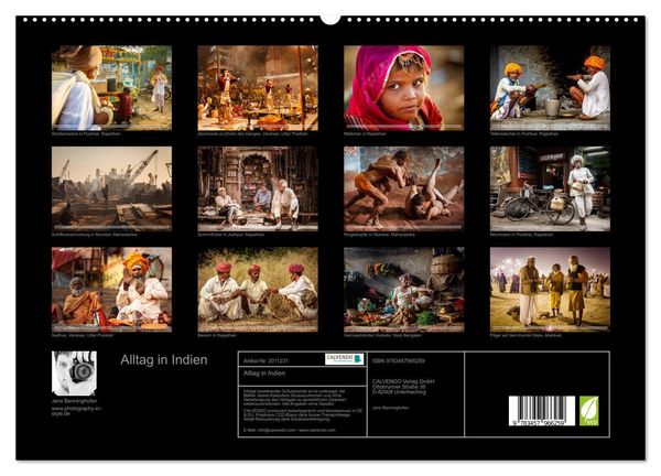 Produktbild: Alltag in Indien (hochwertiger Premium Wandkalender 2026 DIN A2 quer), Kunstdruck in Hochglanz