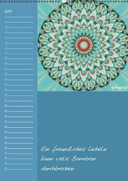 Produktbild: Mandala - Spiegel der Seele / immerw&auml;hrender Geburtstagskalender (Wandkalender immerw&auml;hrend DIN A2 hoch)