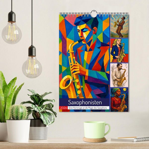 Produktbild: Saxophonisten. Eine Hommage an die Magie des Saxophons (Wandkalender 2026 DIN A4 hoch), CALVENDO Monatskalender